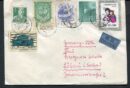 VR China 1960 LP-Brief mit Mi 299 362 377 531 519 6 Marken von Peking nach Loebau