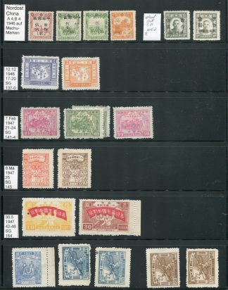 China, Befreite Gebiete, 1946-1950, Nordostchina, Konglomerat,  * und gestempelt, ca. 130 Marken