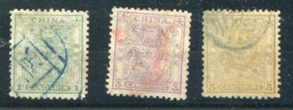 China Kaiserreich, 1888, Kleine Drachen, Mi. 4-6 C, 1-5 Cds gez. 11,5