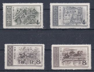 VR China, **, 1956 Mi-Nr. 319 – 322 kompletter Satz postfrisch, o.G. wie verausgabt